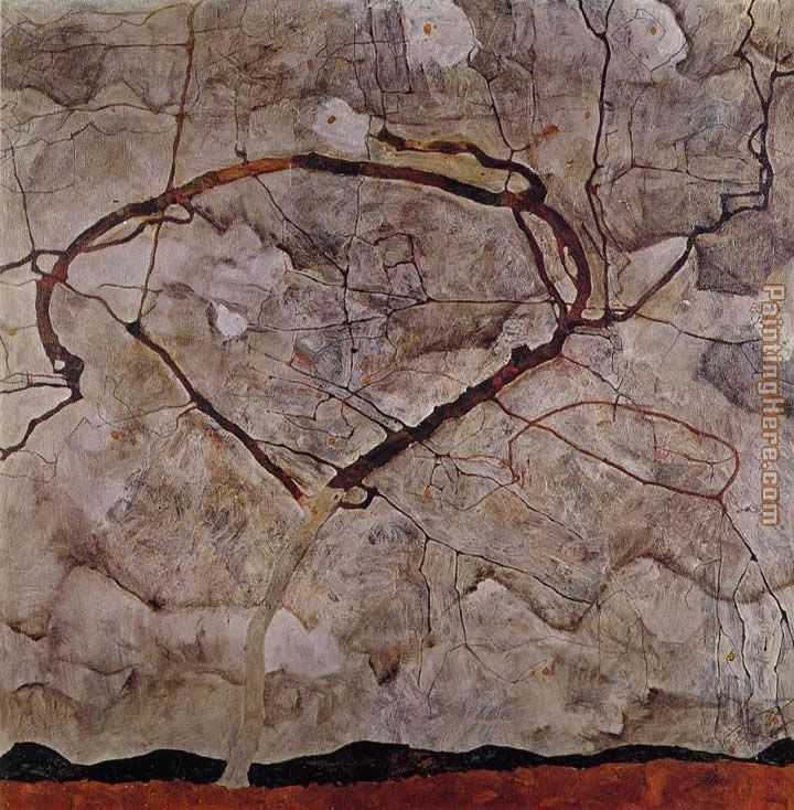Autumn Tree in Movement painting - Egon Schiele Autumn Tree in Movement art painting